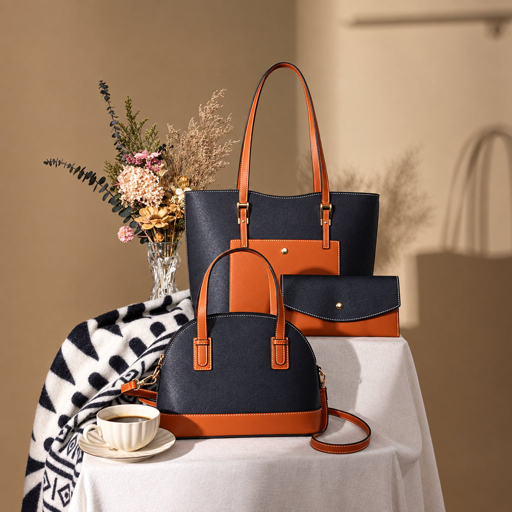 3PCS Purses for Women Tote Bag and Wallet Set Shoulder Satchel Handbags