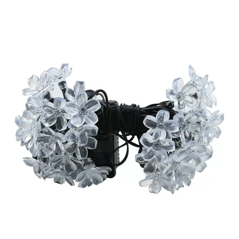LED solar cherry blossom light string outdoor waterproof balcony holiday wedding decoration atmosphere flower colored lights