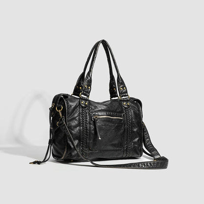 Sac Femme Grande Bandoulière Avec Fermeture Éclair | Tressé
