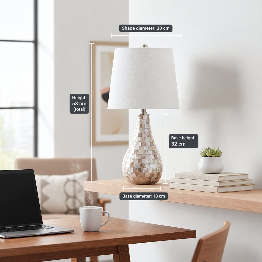 Mona Coastal Mini LED Table Lamp 20.5" Bedside, Seashell