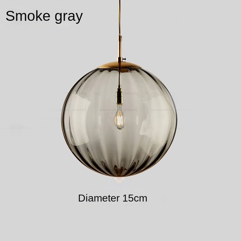 Minimalist Water Pattern Glass Sphere Pendant Light, Creative Living Room Bar Light, Nordic Bedroom Bedside Small Pendant Lamp