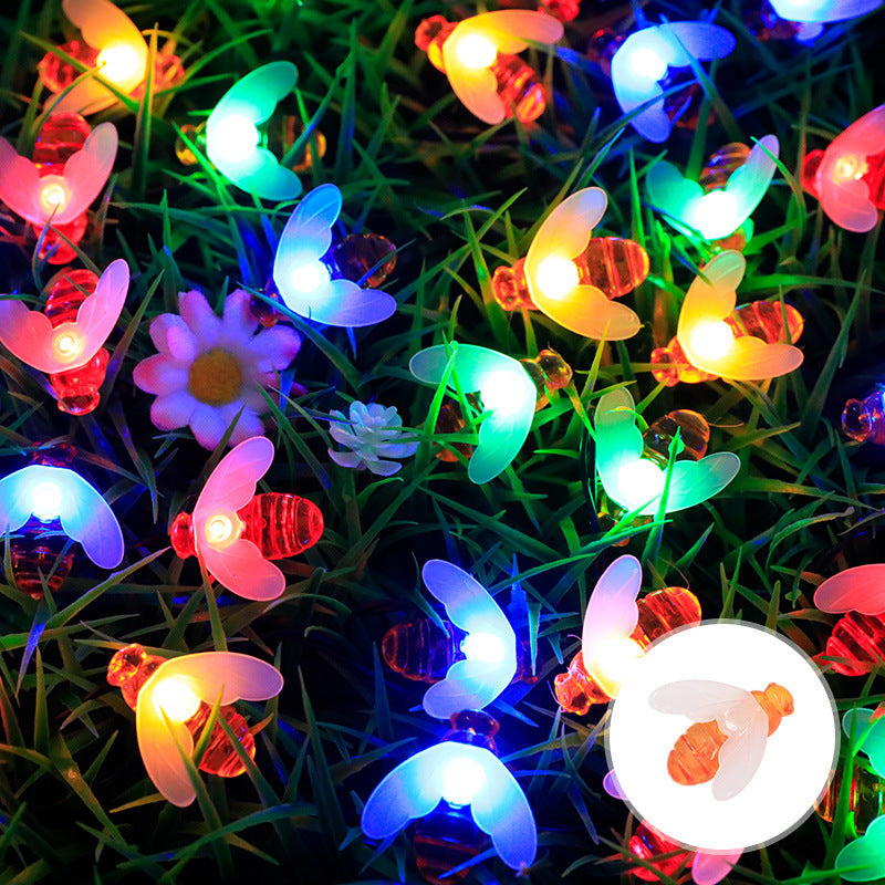 LED solar cherry blossom light string outdoor waterproof balcony holiday wedding decoration atmosphere flower colored lights
