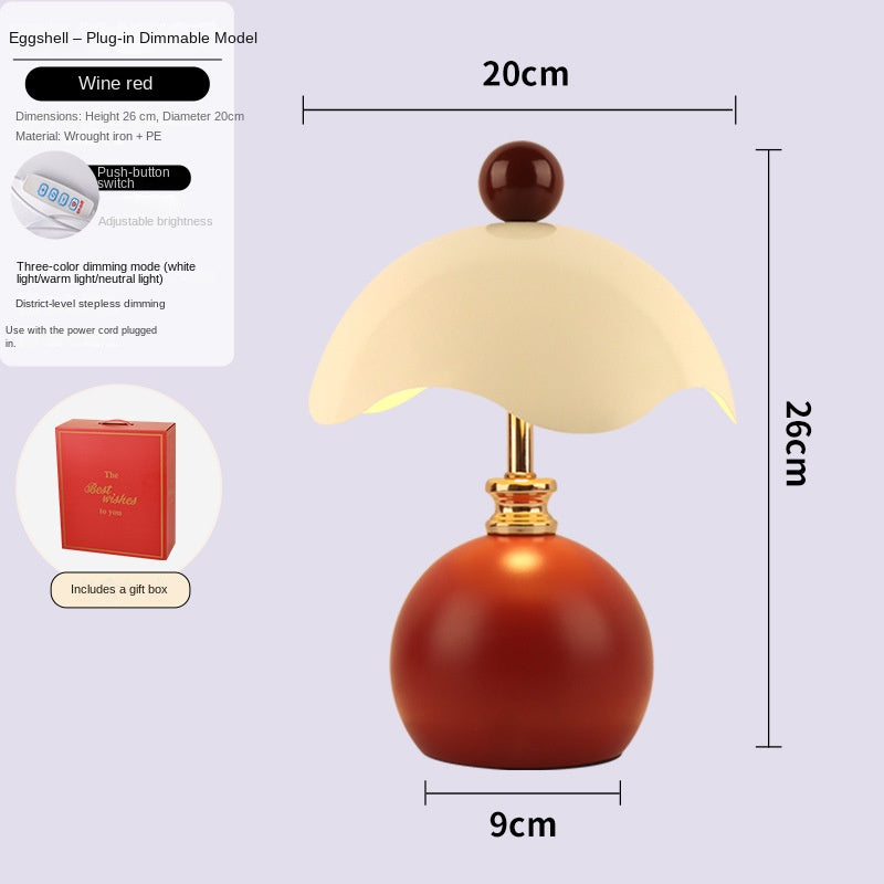 Shell-shaped Table Lamp for Bedroom, Luxury Minimalist Bedside Light, Wedding Gift, Night Light