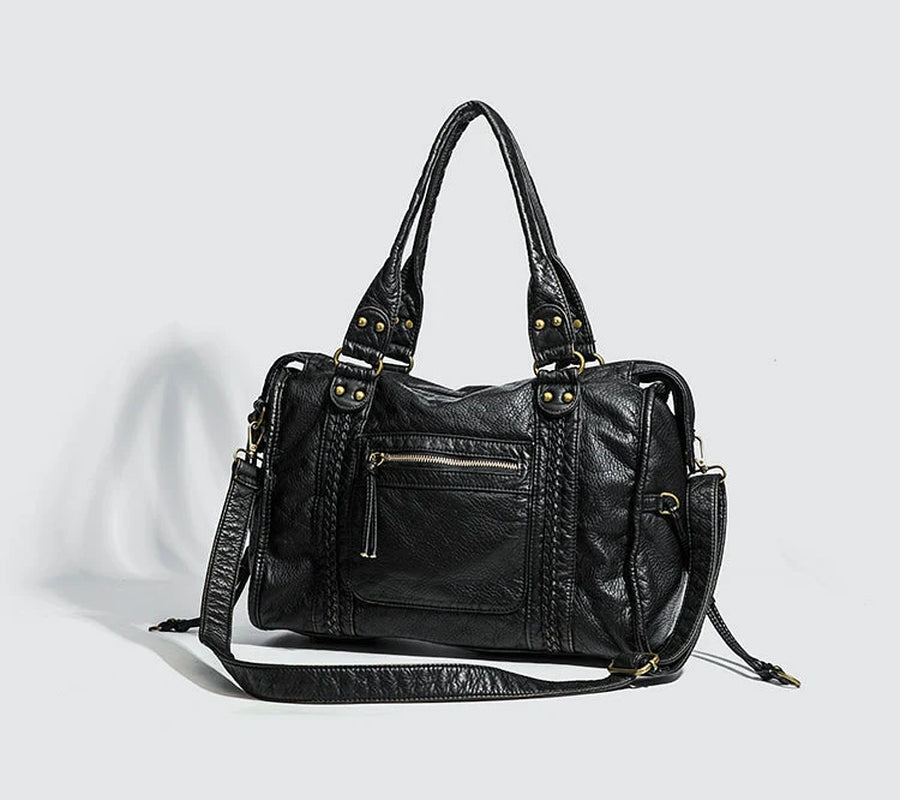 Sac Femme Grande Bandoulière Avec Fermeture Éclair | Tressé