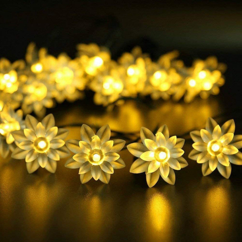 LED solar cherry blossom light string outdoor waterproof balcony holiday wedding decoration atmosphere flower colored lights