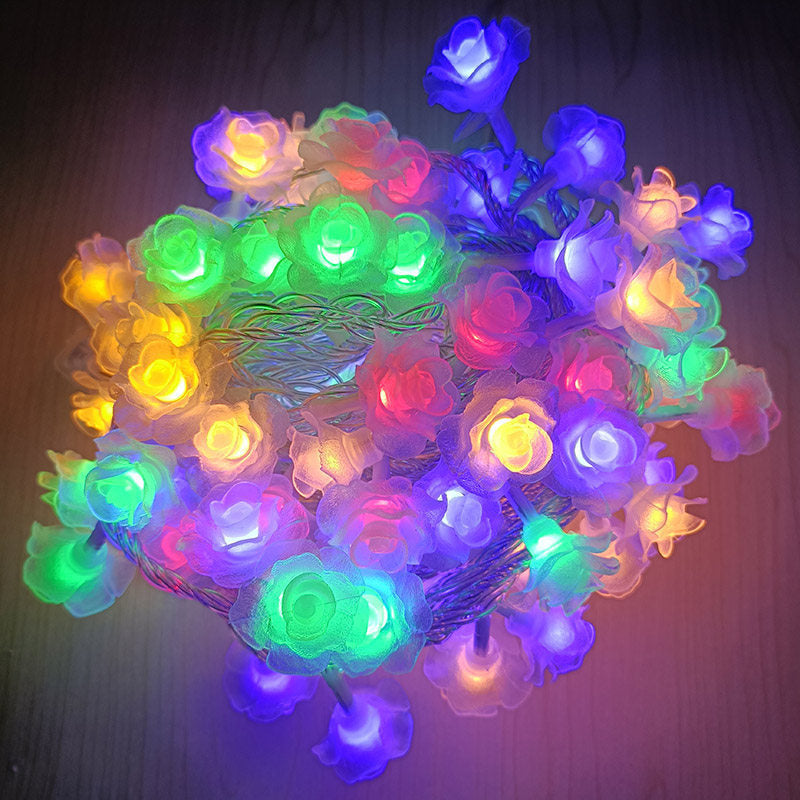 LED solar cherry blossom light string outdoor waterproof balcony holiday wedding decoration atmosphere flower colored lights