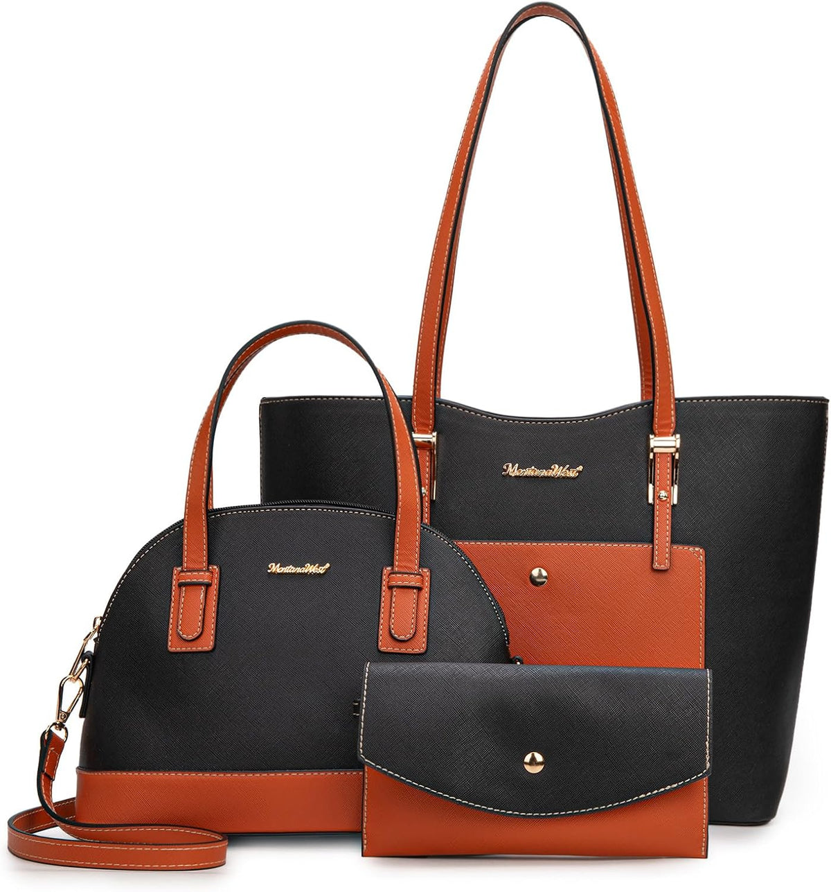 3PCS Purses for Women Tote Bag and Wallet Set Shoulder Satchel Handbags
