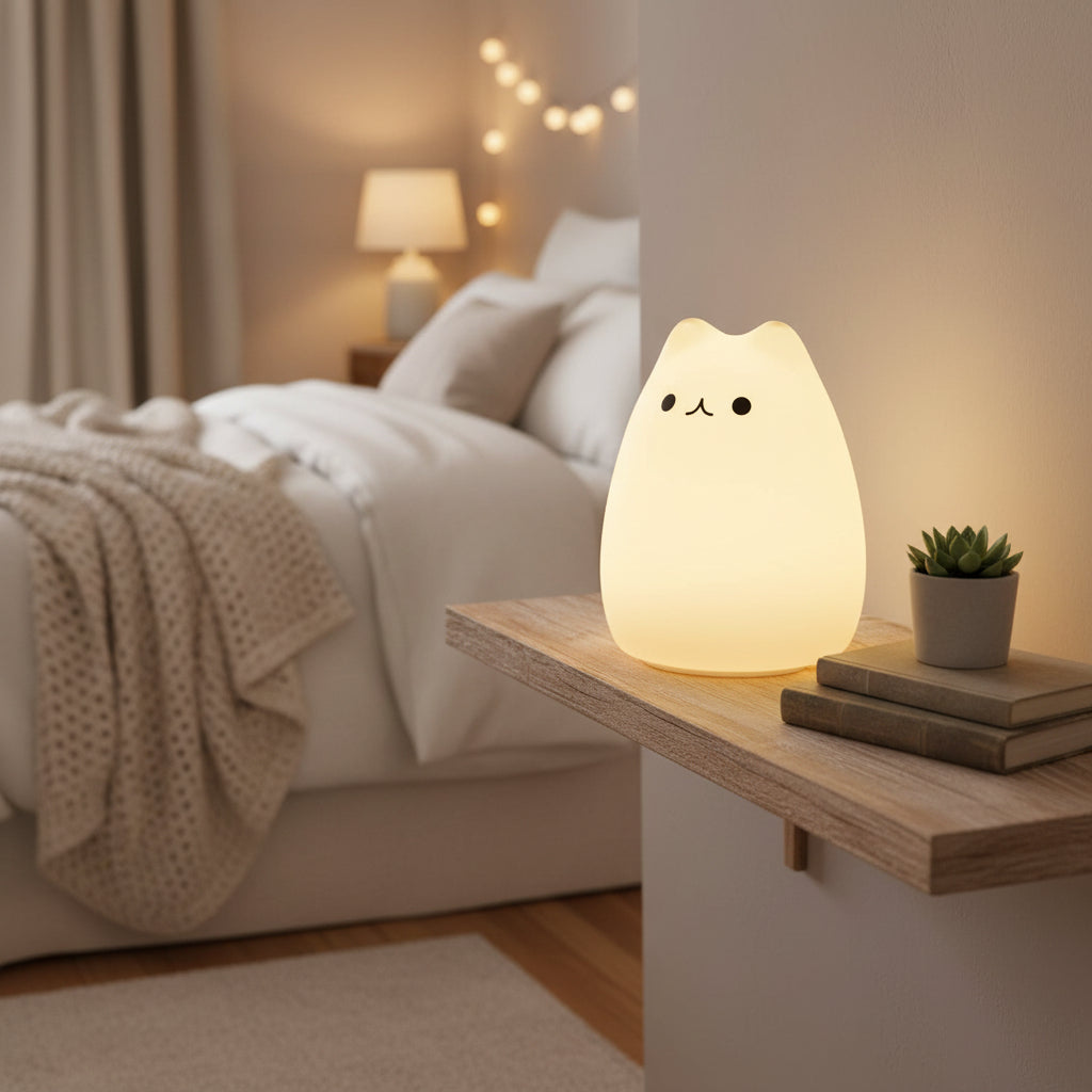 Cat Lamp, nursery Lamp with Remote Control.