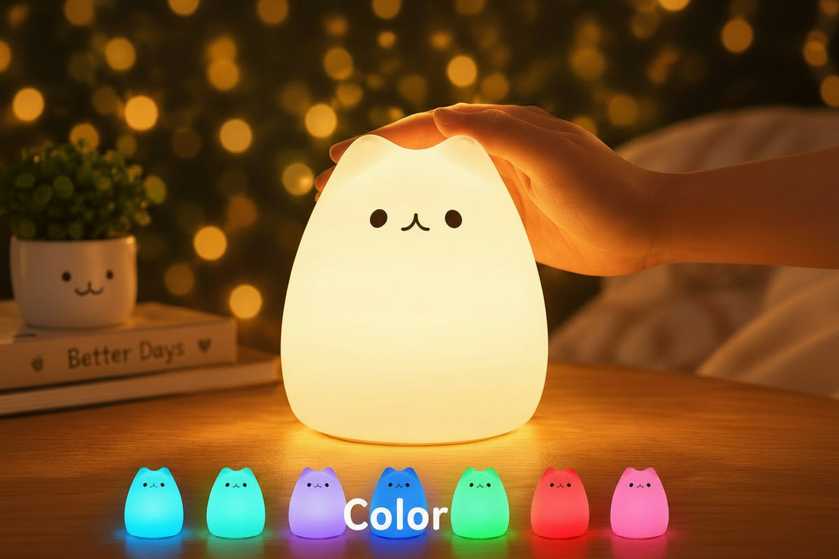 Cat Lamp, nursery Lamp with Remote Control.
