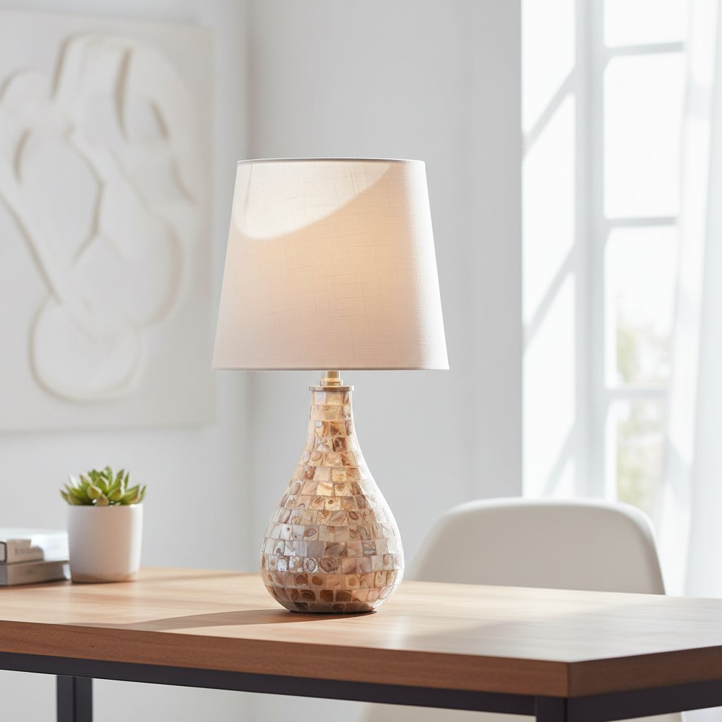 Mona Coastal Mini LED Table Lamp 20.5" Bedside, Seashell
