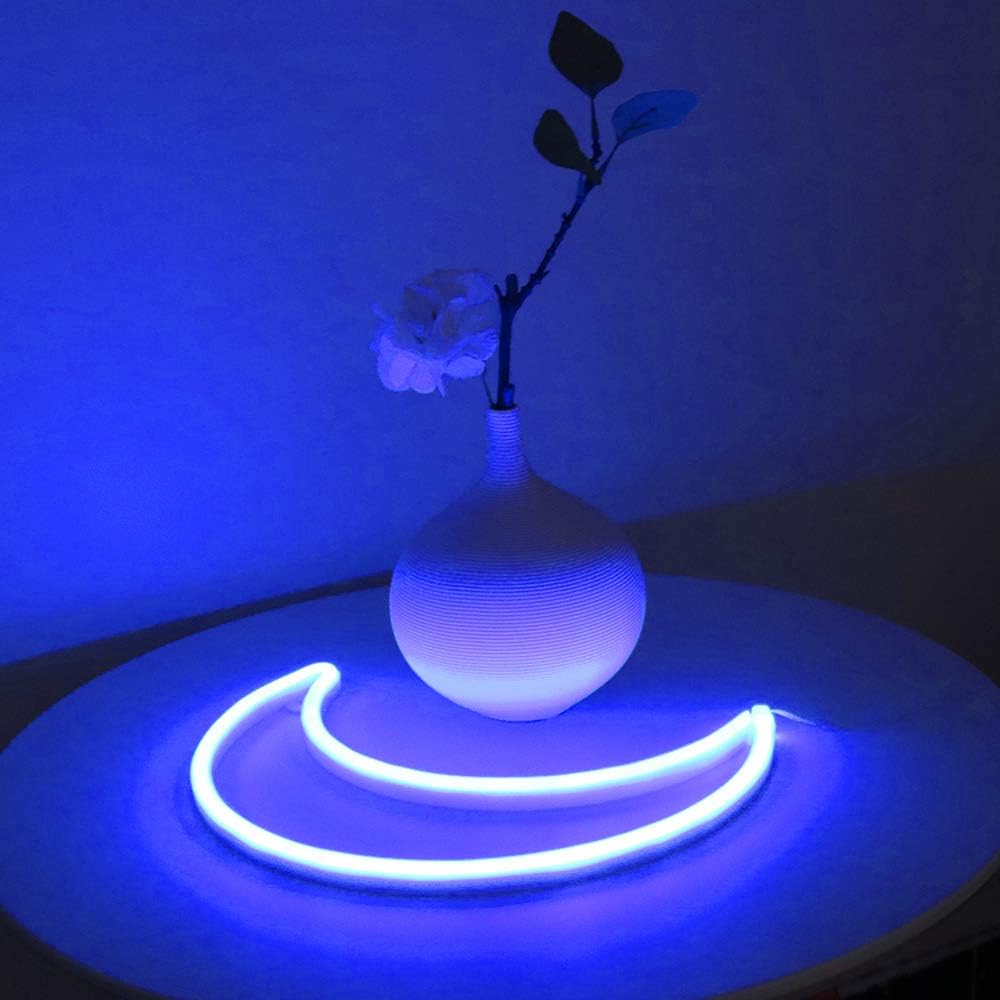 Blue Moon Neon Light, USB & Battery