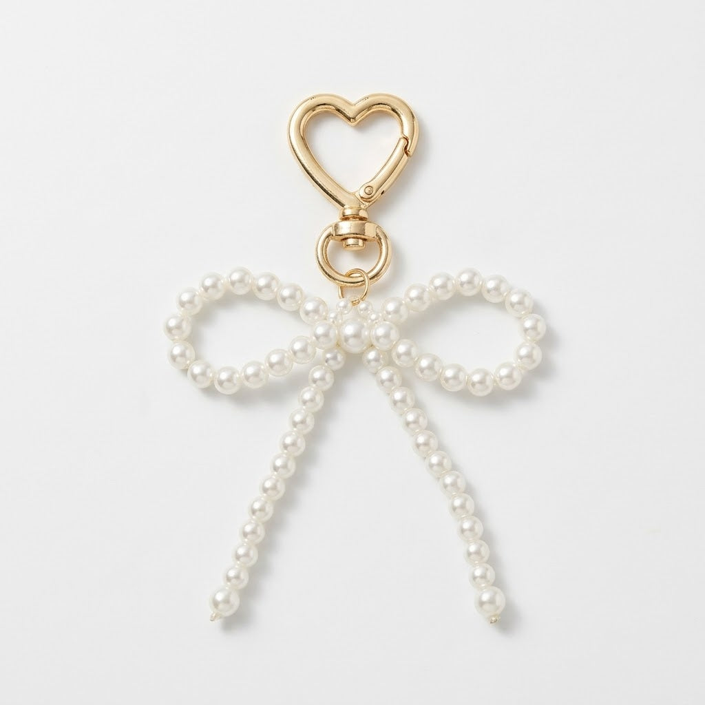 Pearl Bow Bag Charm